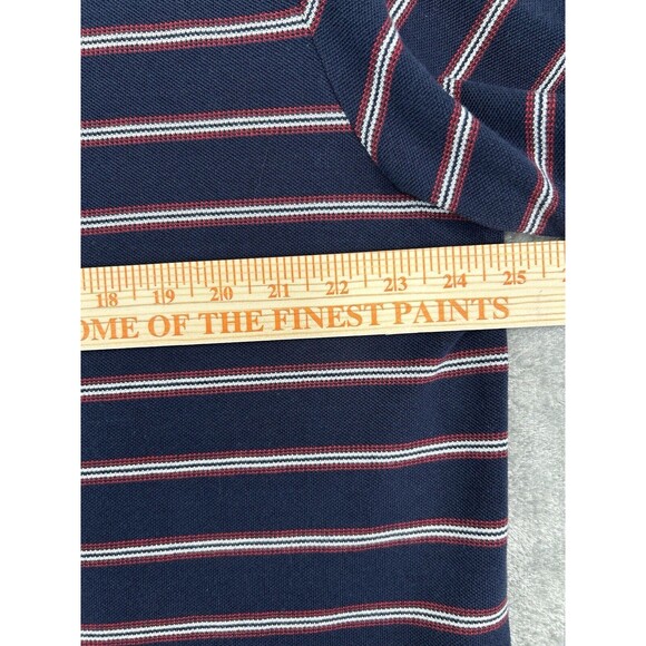 Eddie Bauer Polo Shirt Men's Size 2XL Blue Short Sleeve Striped Cotton - Picture 5 of 6